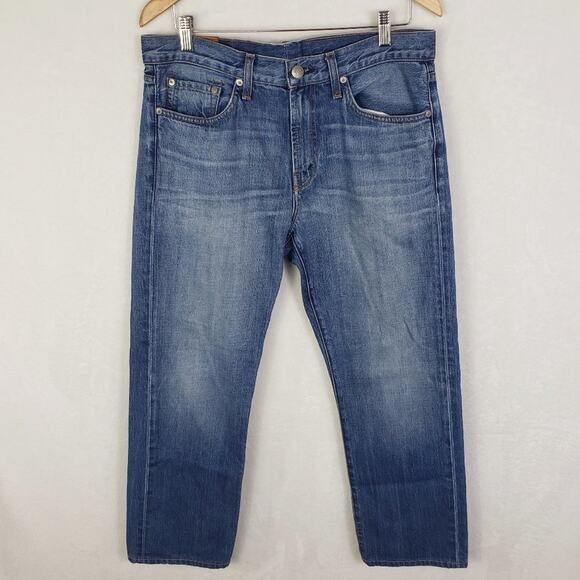 J Brand Slim Straight Jeans Men 34x27 Kane Tailored Length Blue Denim 5 Pocket - Picture 1 of 5